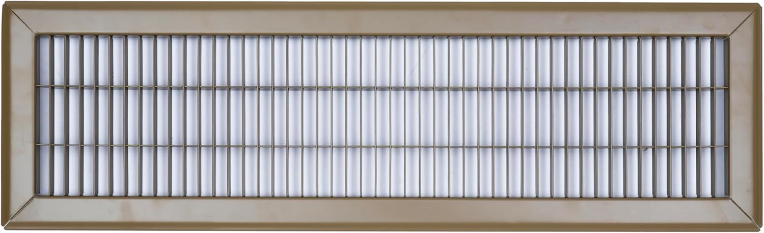 Fits 6x24 and 24x6 Duct Opening | Return Air Floor Grille by Handua | Walkable Vent Cover Grill for Floor | Brown | Heavy Duty Fixed Blades | Outer Dimensions: 7.75"W X 25.75"H