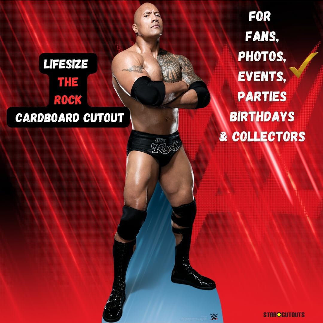 STAR CUTOUTS The Rock Arms Folded Do You Like Pie Dwayne Johnson Cardboard Cut Out, 195 x 74 x 195 cm, Multi-Colour