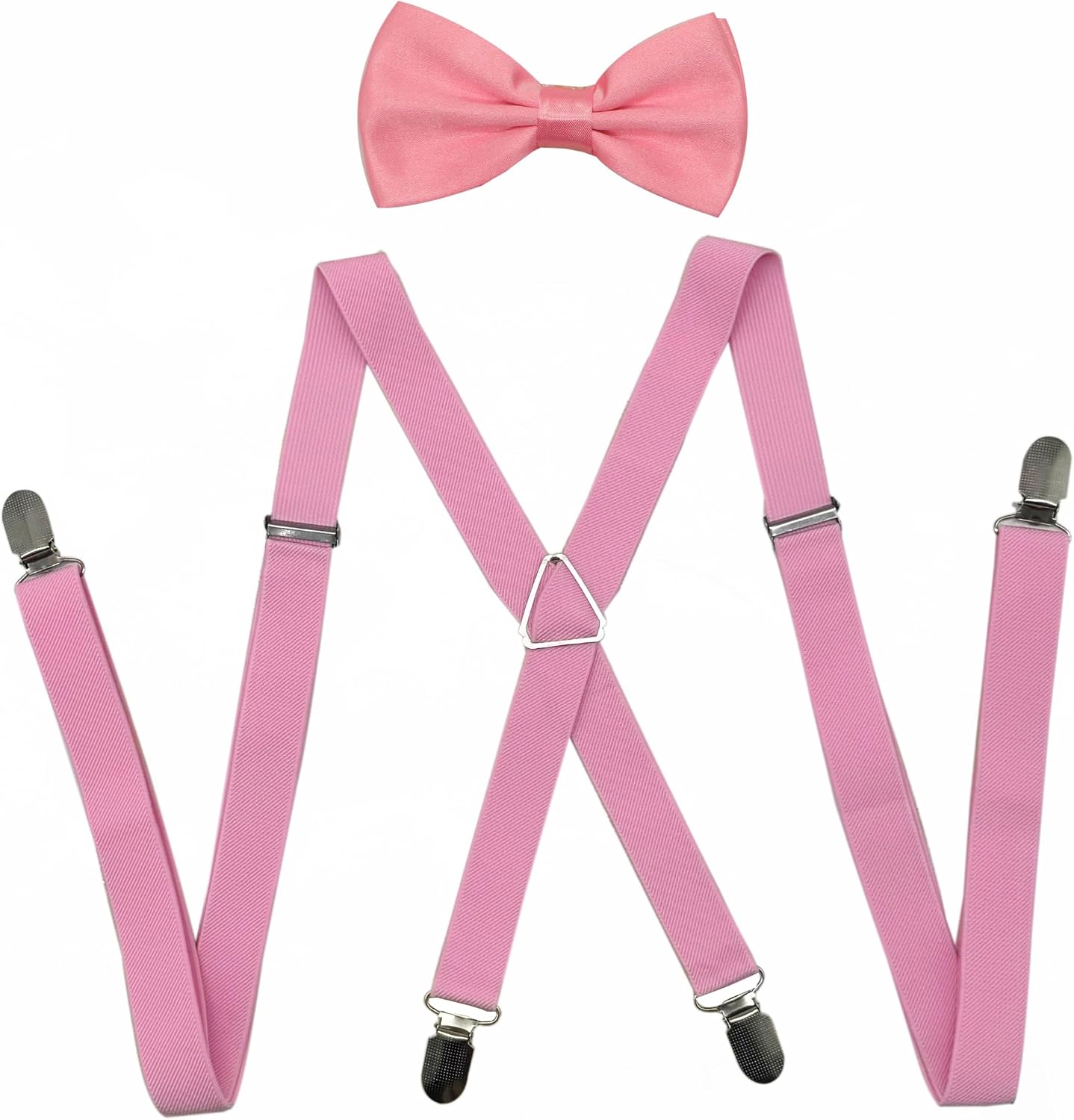 Suspenders Men&Women Bowtie Set X Back Suspender For Wedding&Formal Events with 1 Inch Wide Elastic Braces