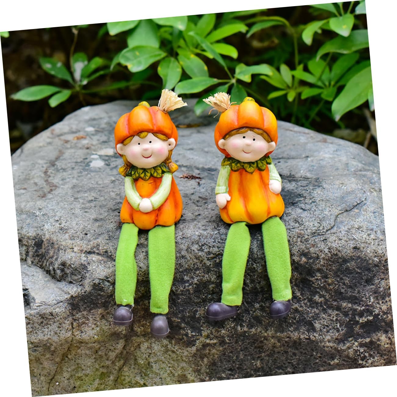 Hemoton 2Pcs Adorable Pottery Doll Figurines Charming Doll Decor for Home and Garden Micro Landscape Present for Housewarming Birthdays Weddings and Festivals