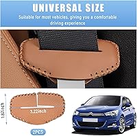 Vista 2 de Augeny 2 fundas para hebilla para cinturón de seguridad, de cuero antiarañazos, funda de clip silenciador para cinturón de seguridad, protector