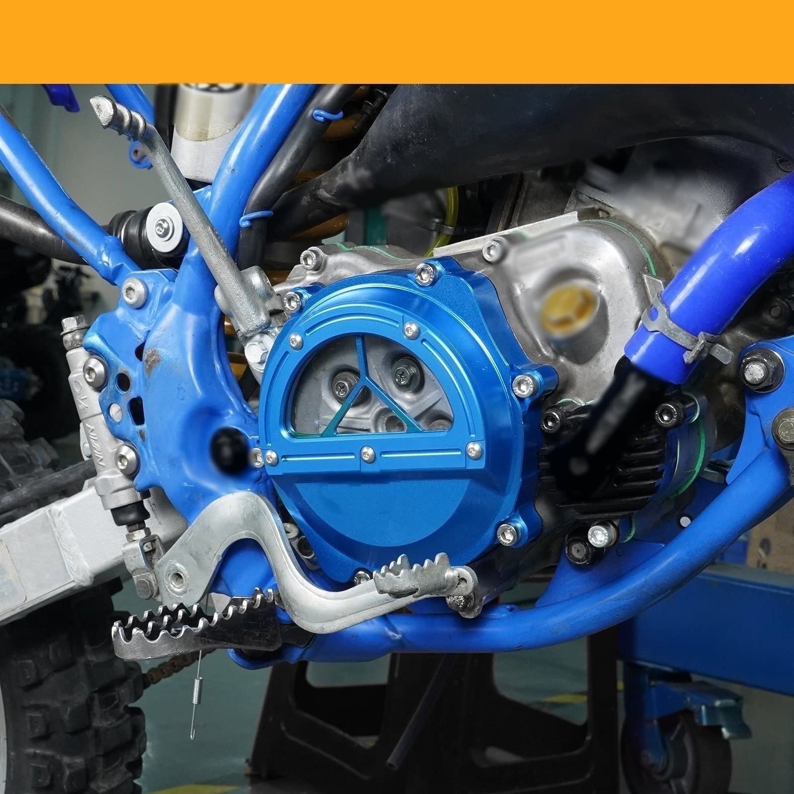 Protezione per moto Per Yamaha YZ65 2018 2019 2020 2021 2022 Moto Frizione Della Copertura Cassa Di Alluminio Billet Motore Coperchio(Blue)