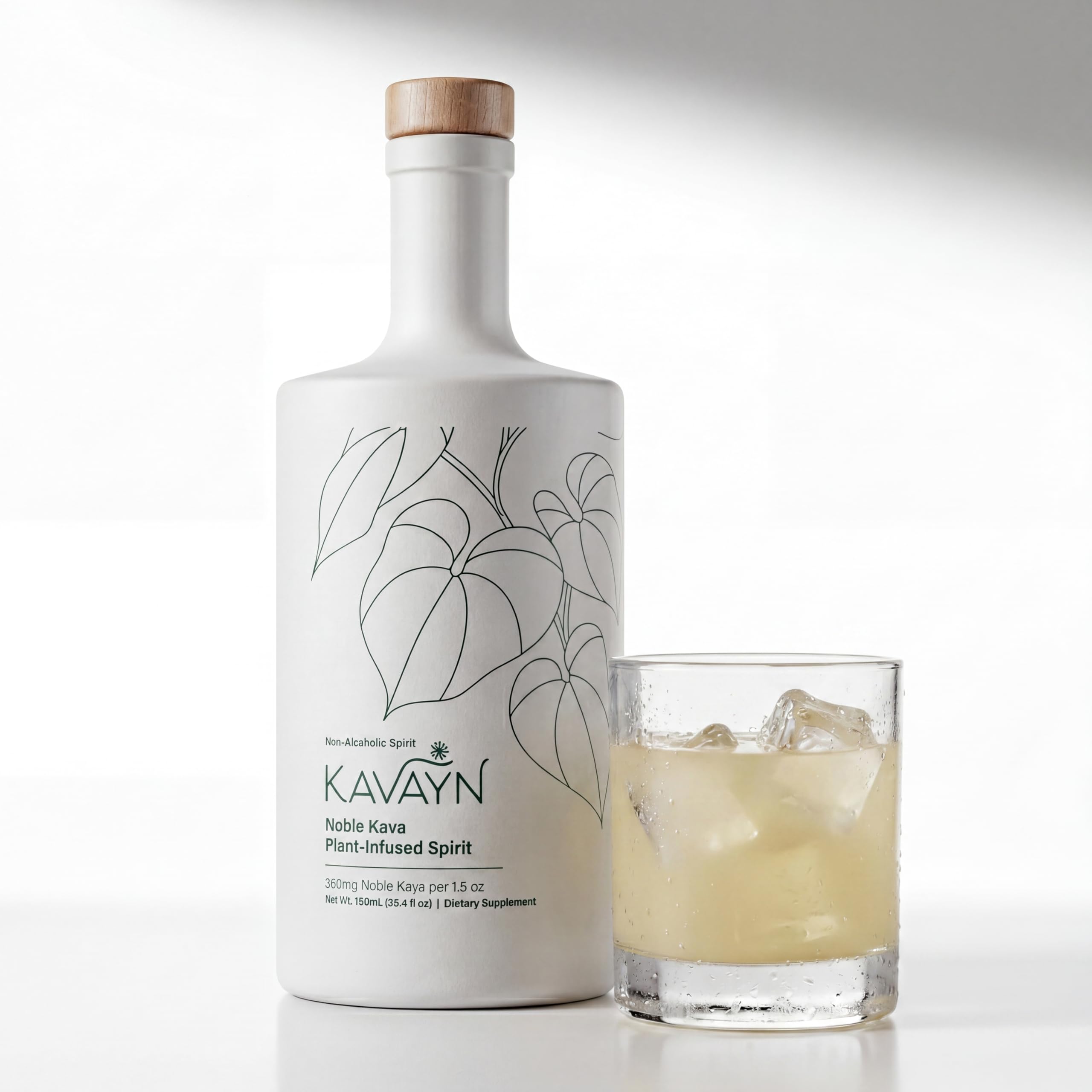 Kavayn — Bebida sem álcool de kava-kava, 350 mg de kavalactonas por porção, 750 mL