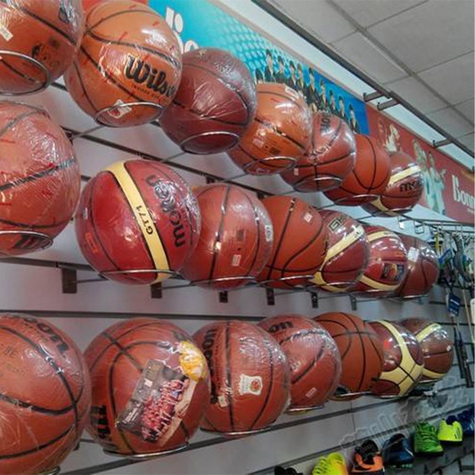 Supporto per pallone da calcio 2 Pezzi Supporto da Parete per palloni con Viti da Pallacanestro Calcio Esercizi