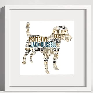 Jack Russell Personalised Print - Jack Russell Art Framed Word Art - Gift for Jack Russell Owner - Dog Memorial