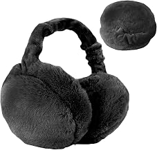 Unisex Ear Muffs - Winter Ear Muffs - Soft Warm Cable Knit Fleece Ear Muffs - Cold Weather Ear Muffs - Black, 1 Pack, Medium, Black, 1 pack., M