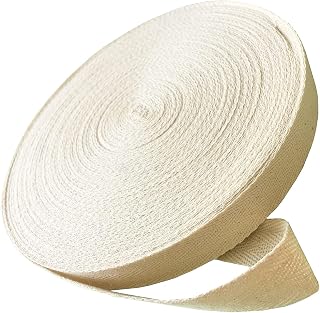 Abbaoww 50 Yards Cotton Twill Tape Ribbon 1 Inch for Sewing, Beige