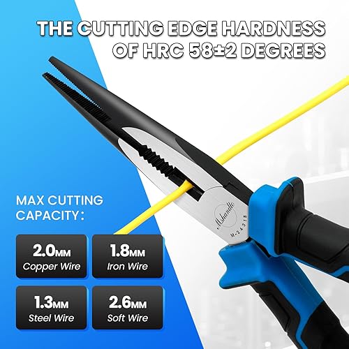 Miniatura 12 de Juego de alicates de punta de aguja, alicates de punta larga de 5 pulgadas para doblar alambre, paquete de 6 alicates de punta de aguja de acero