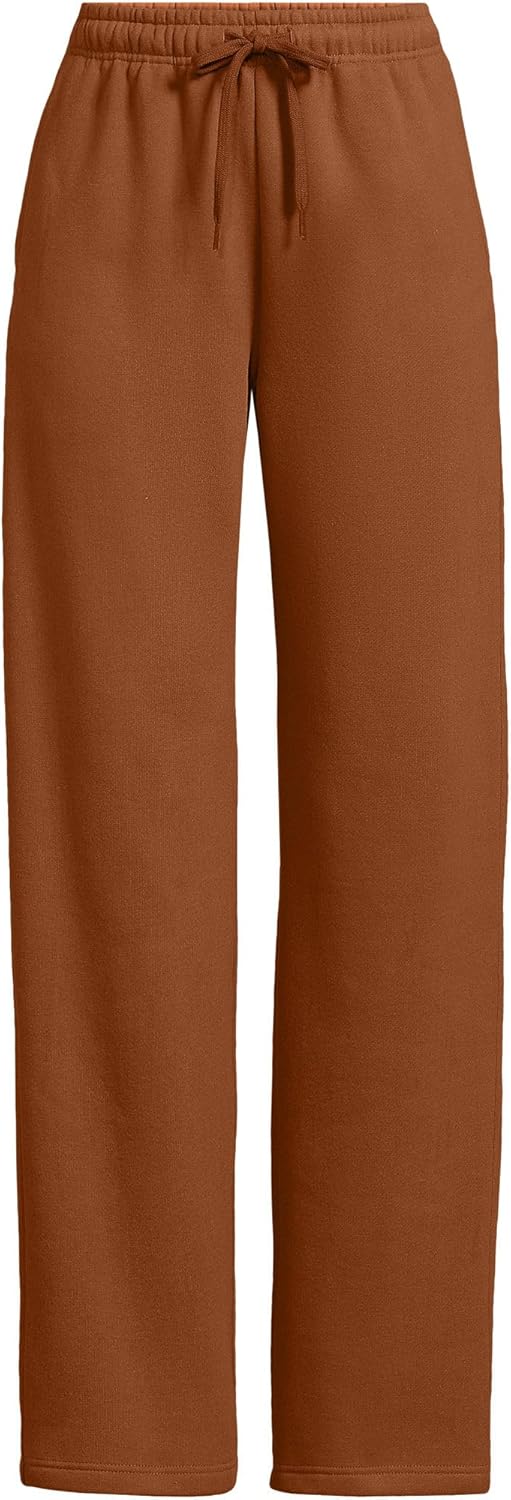 Lands' End Women's Serious Sweats High Rise Relaxed Straight Leg Pants