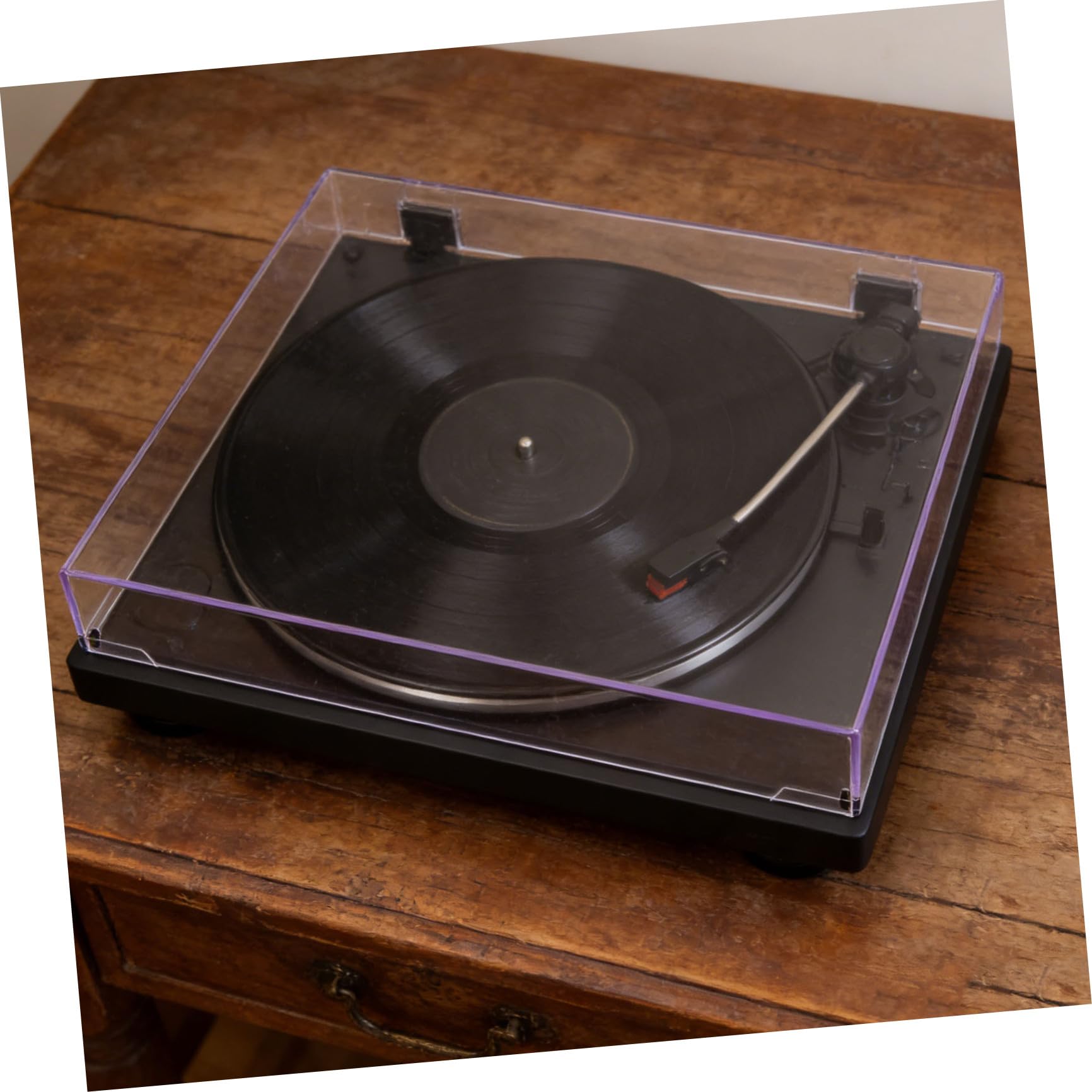 Lurrose Copertura Protettiva Trasparente in Acrilico Leggero e Affidabile per Vinile, per Ambienti Audio Domestici Protezione Antipolvere