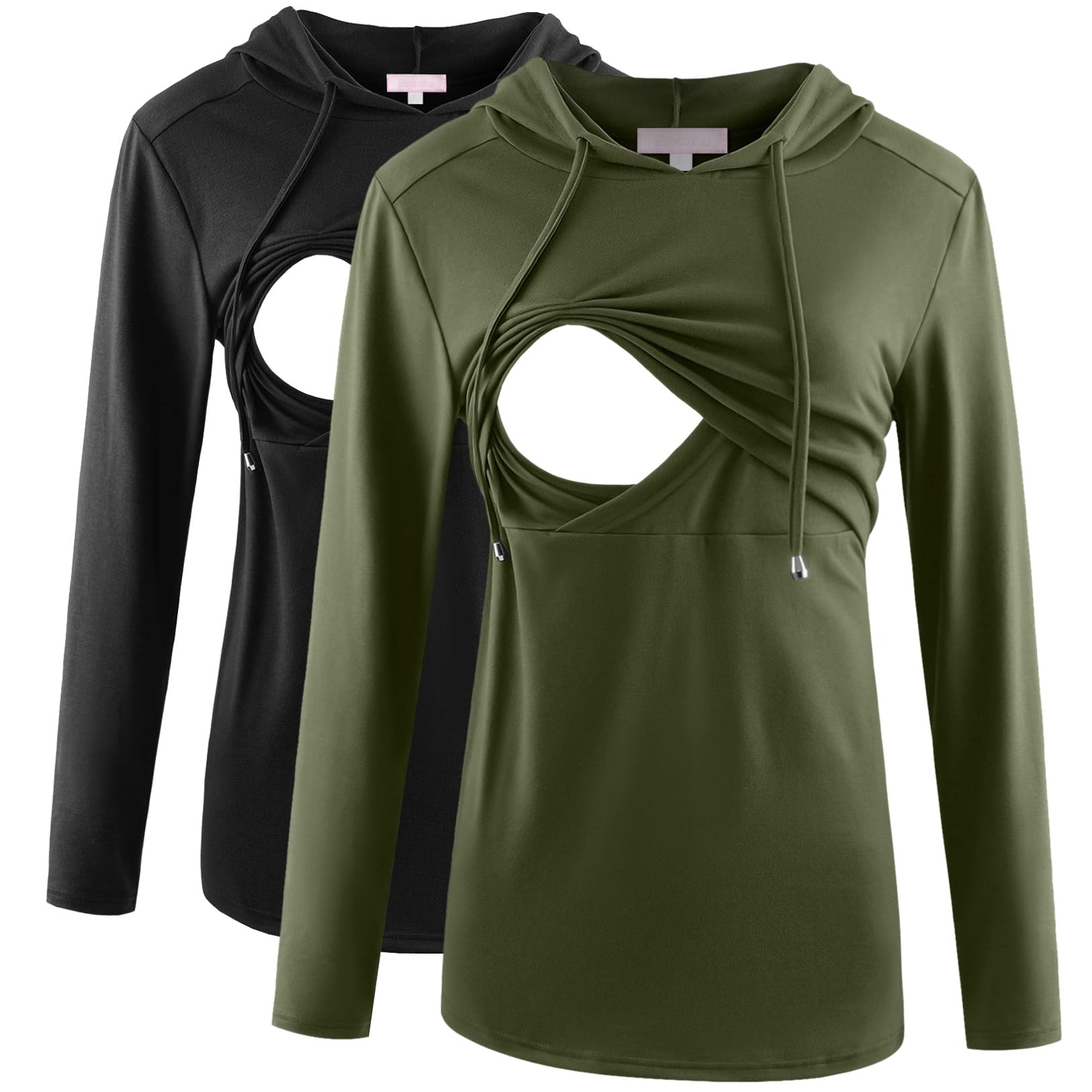 Bhome Nursing Shirt Long Sleeves Hoodie Breastfeeding Top Sweatshirt