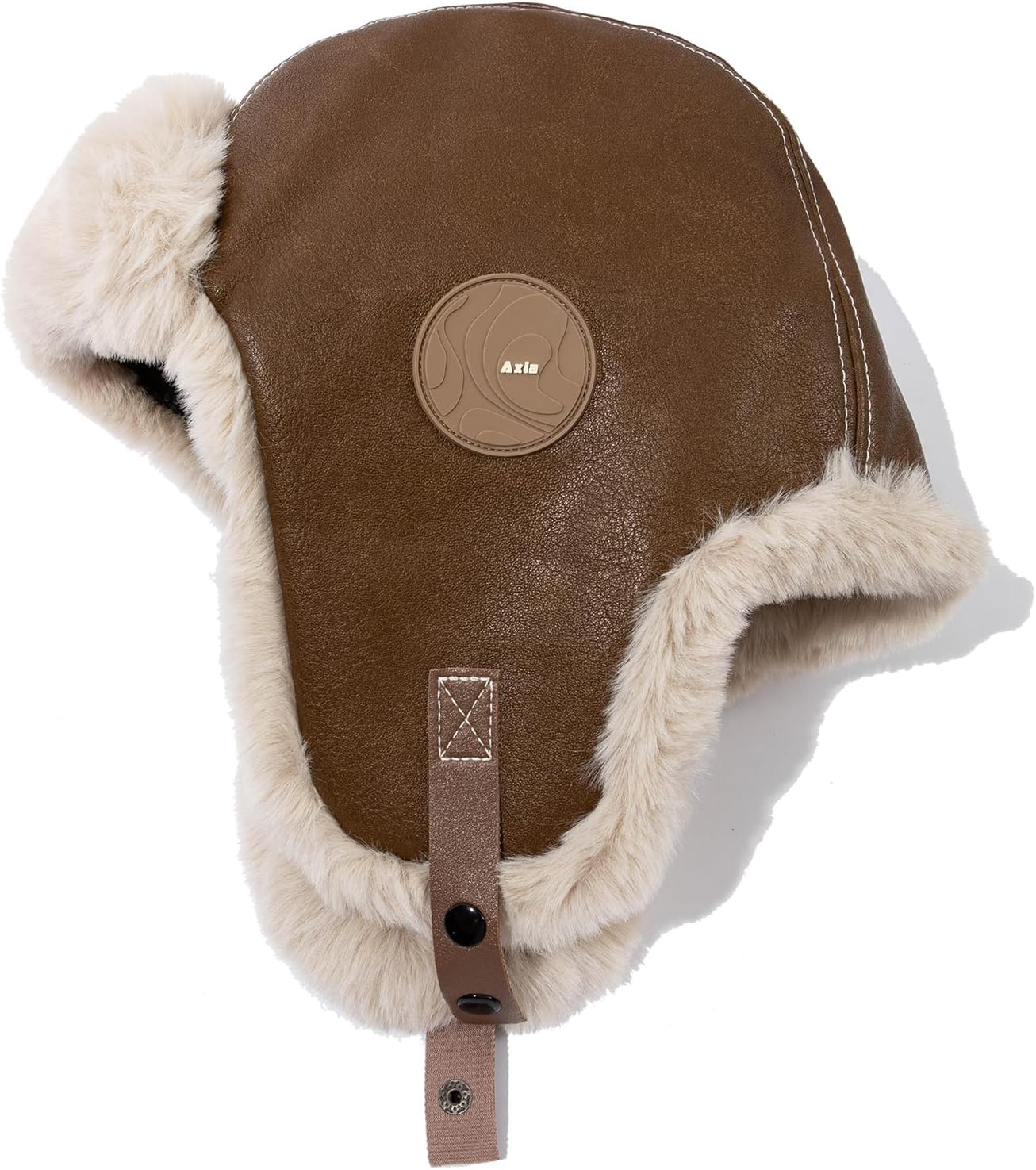 Clakllie Waterproof PU Leather Trapper Hats Faux Fur Trooper Hat Winter Hunting Hats Snow Eskimo Hat Ushanka Russian Hats