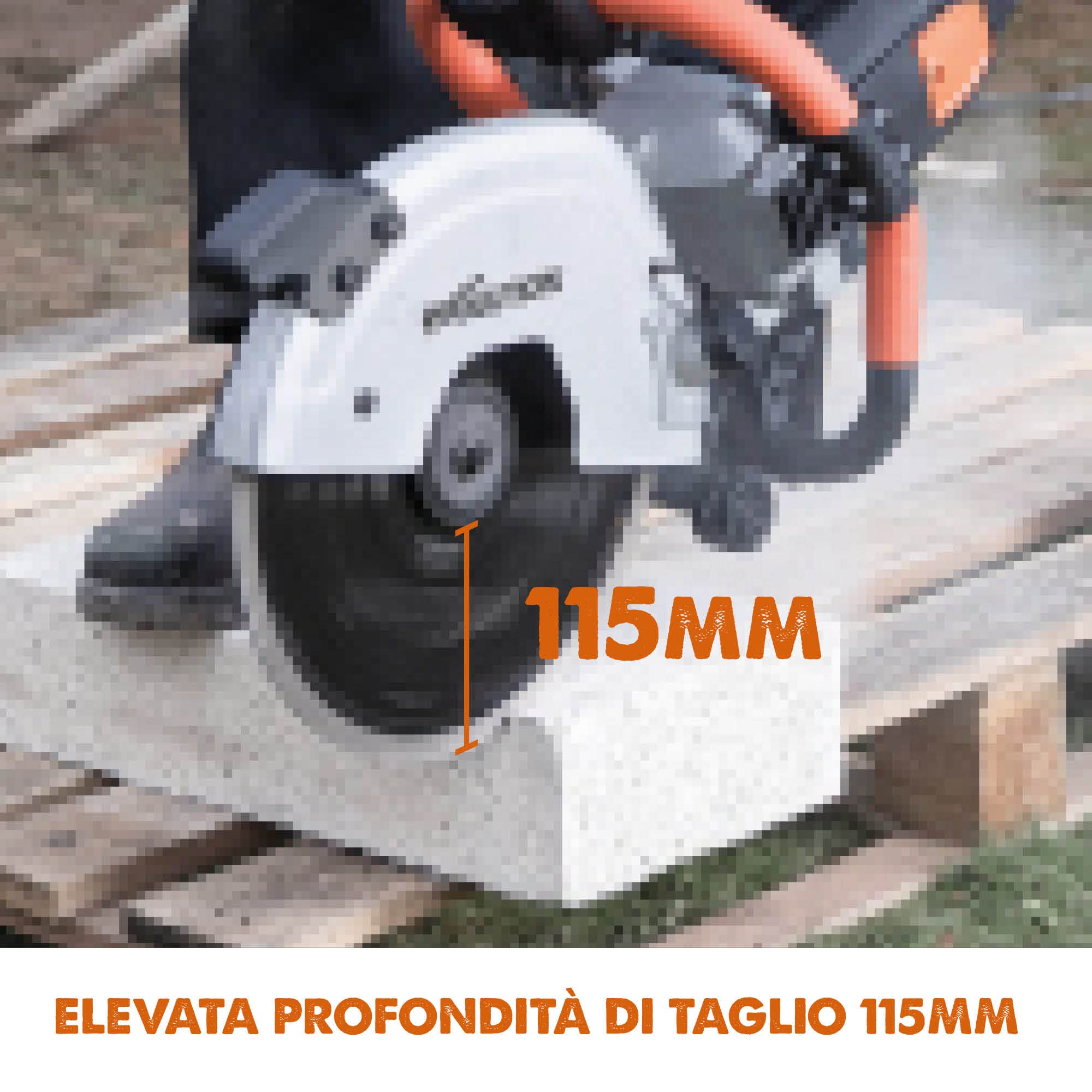 Evolution Power Tools - R300DCT 300 mm Sega da cemento - Motore da 2.400 W, non a benzina, capacità di taglio 115 mm, lama diamantata per muratura inclusa, seghe elettriche