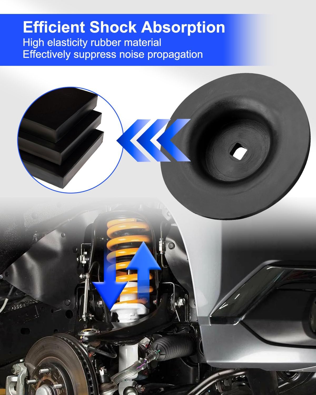 TIKSCIENCE Rubber Coil Spring Insulator Pad Replace 15765071 K160072 Compatible with Chevy GMC Cadillac Escalade Buick Rainier Olds Bravada, Coil Spring Insulator