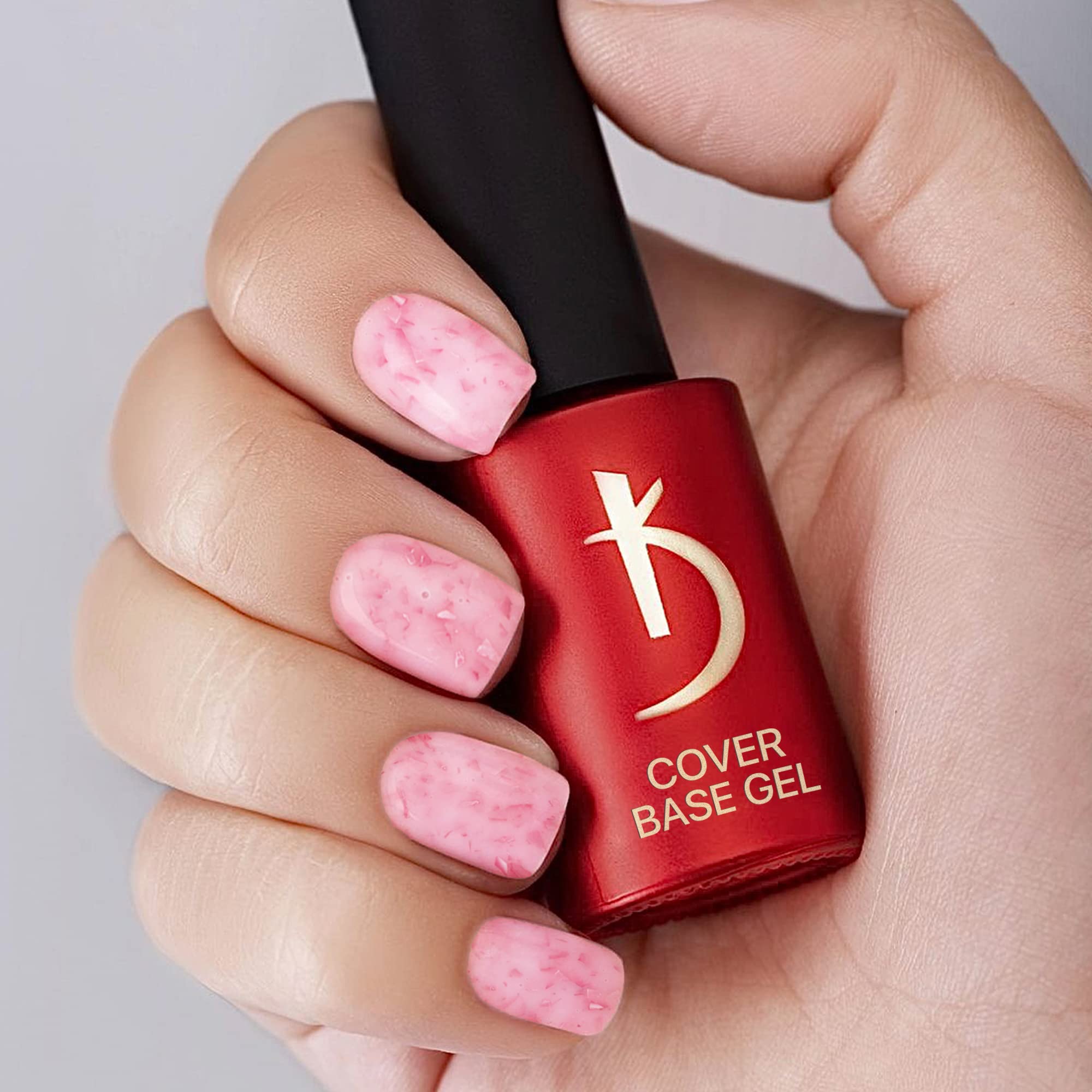 Kodi Professional - Vernis Semi Permanent - Laiteux Lilas Brillants Flocons Camouflage - Vernis gel uv semi permanent gel ongle -7ml- Base Gel Cover Milky Lilac Flakes - Base Coat