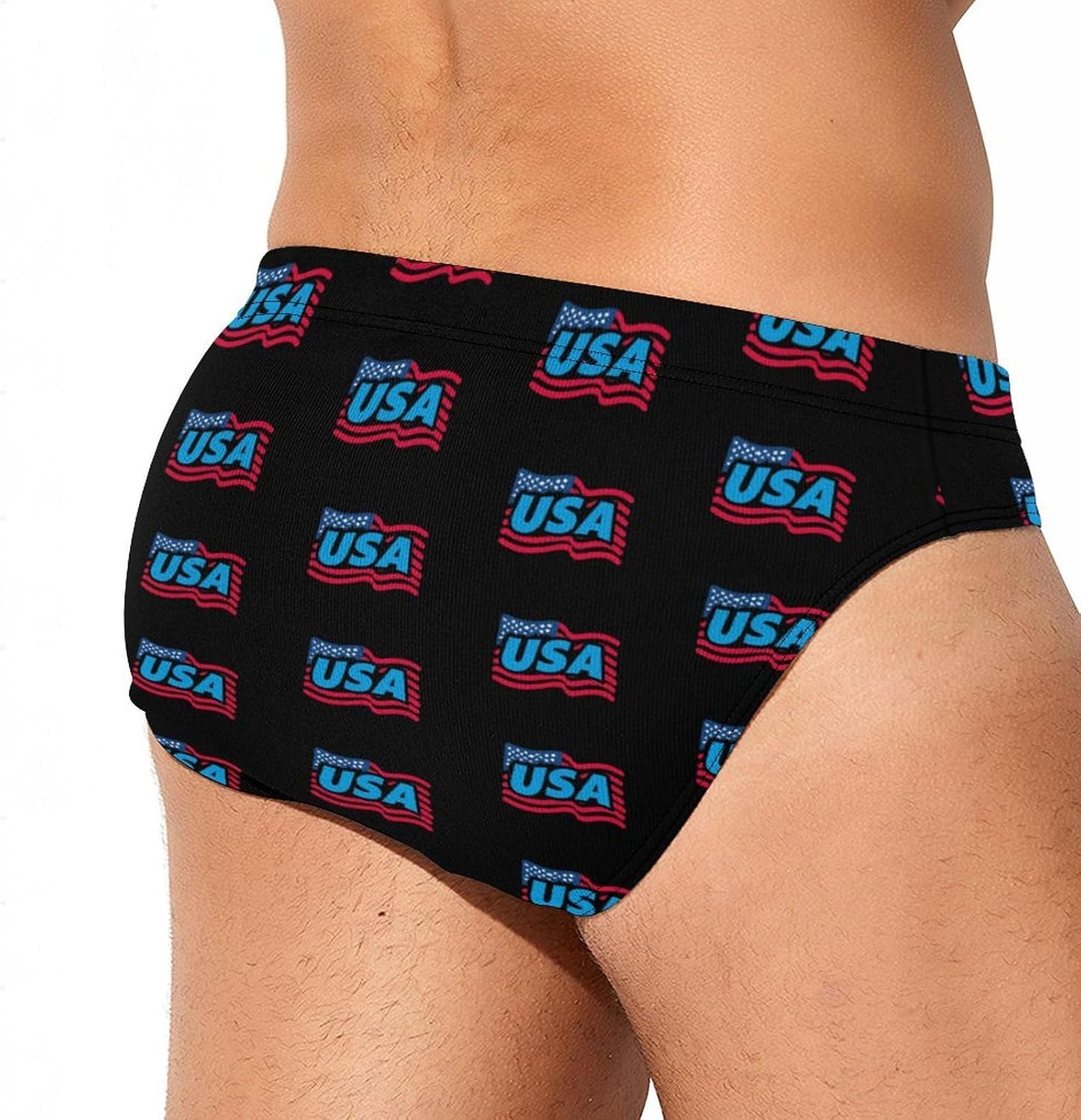 State US Flag Men's Swimsuit Brief Sexy Bikini Briefs Retro Printed Swimwear Quick Dry Swimming Trunks 3X-Large