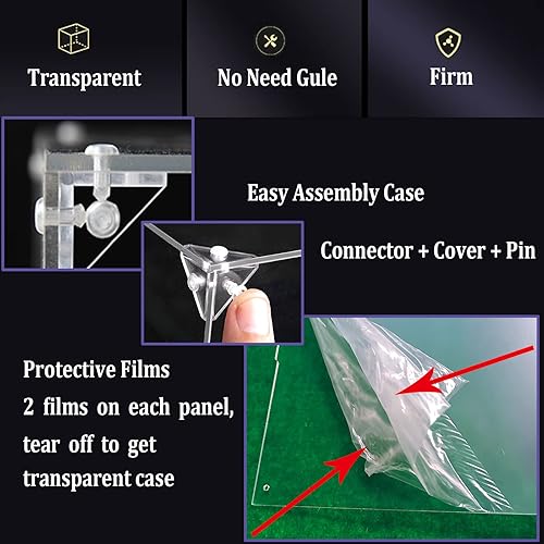 Miniatura 7 de Vitrina de acrílico transparente para Lego 10262 10265 10304 42123 - Funda para [Aston-Martin-DB5/Ford-mustang/Camaro-Z28/McLaren-Senna-GTR] -