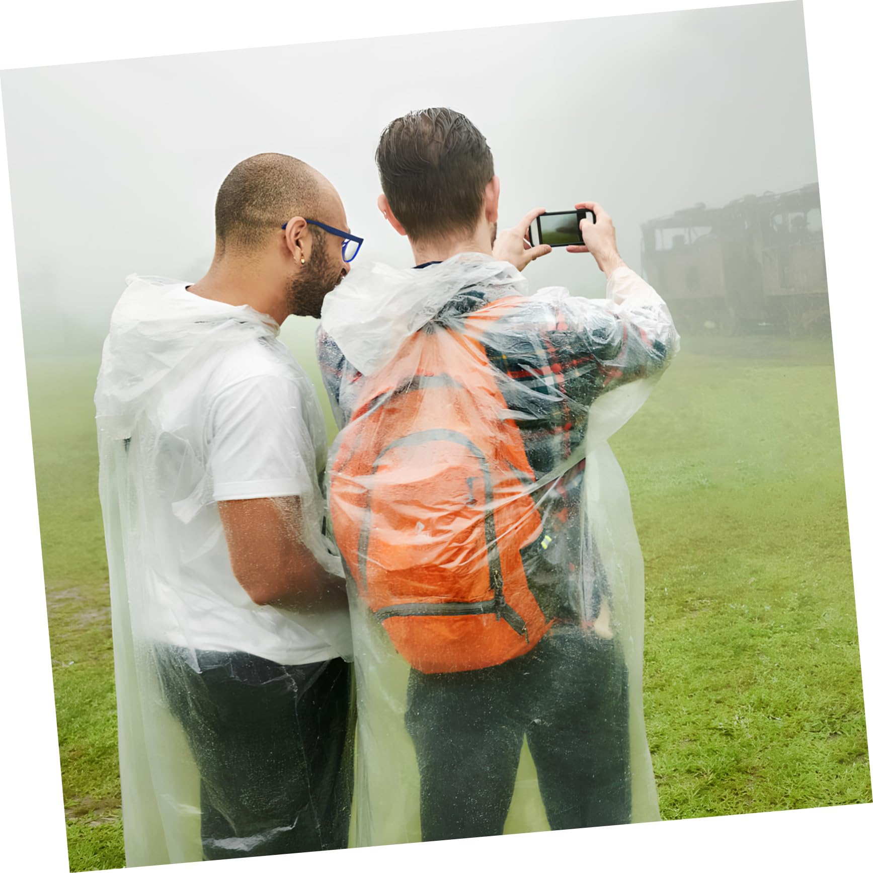 Veemoon 10juegos Poncho De Emergencia Con Capucha Chaqueta De Lluvia Transparente Trajes De Lluvia Para