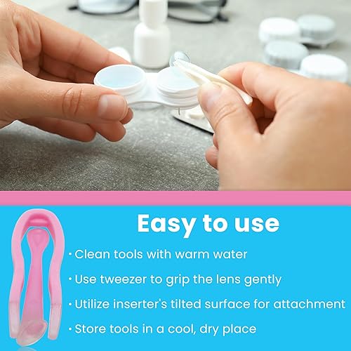 Miniatura 4 de Removedor de lentes de contacto y herramienta de inserción (paquete de 4) - Aplicador de contacto e insertador con punta suave - Incluye pinzas y