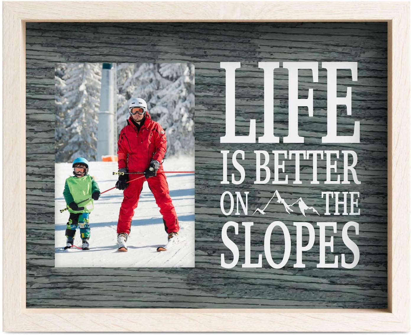 ChalkTalkSPORTS Premier Skiing & Snowboarding Photo Frame | Life is Better On the Slopes