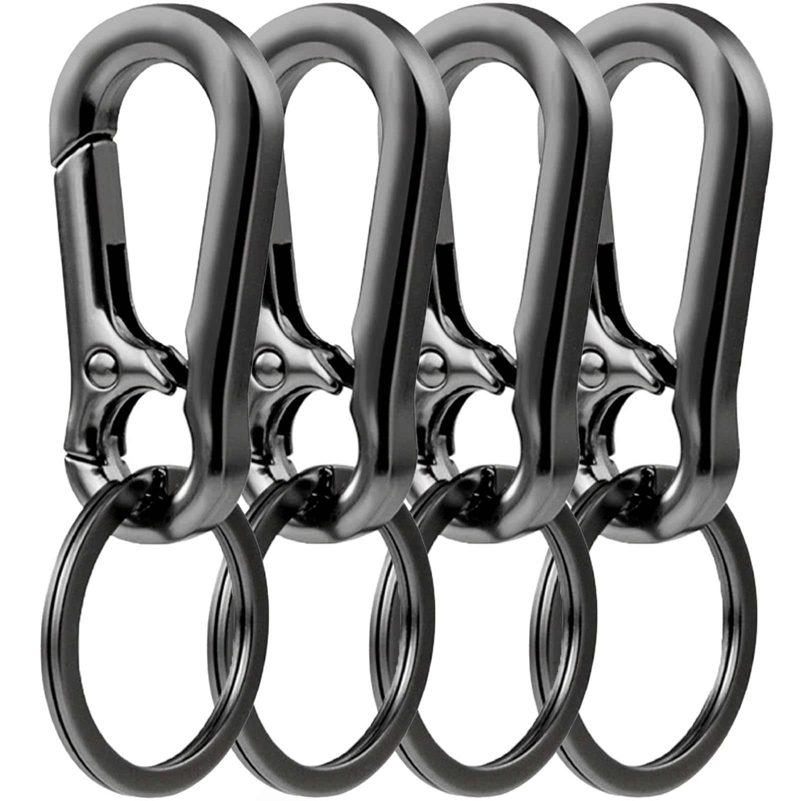 KMKANPO 4 Stück karabinerhaken klein,karabinerhaken schlüsselanhänger,schlüssel karabiner,Carabiner Schlüsselanhänger,Schlüsselring mit Karabiner,für Schlüssel, Rucksäcke und Charms,Autoschlüssel
