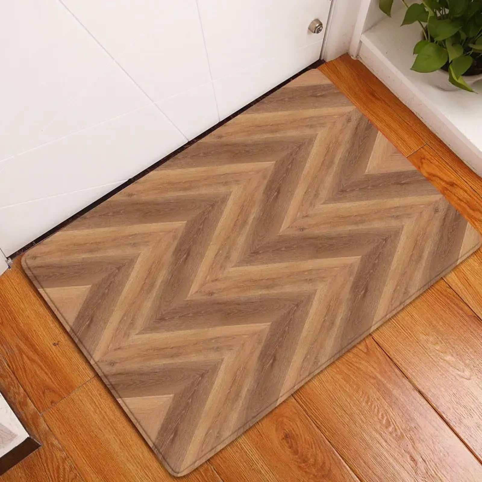 Tapis de salle de bain vieux bois anti-glisse pour sécuriser le sol