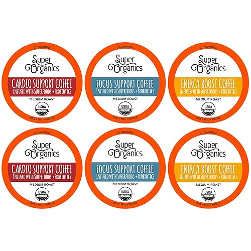 Miniatura 10 de Super Organics Paquete de 6 piezas de café y té, 72 unidades