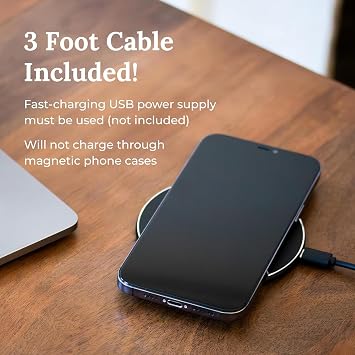 Yogasleep Wireless Charger for Hushh& Rohm+ Sound Machines Also Compatible with All Qi-Enabled Apple iPhone (7.5W), Samsung Galaxy (10W) and Android Devices (5W)
