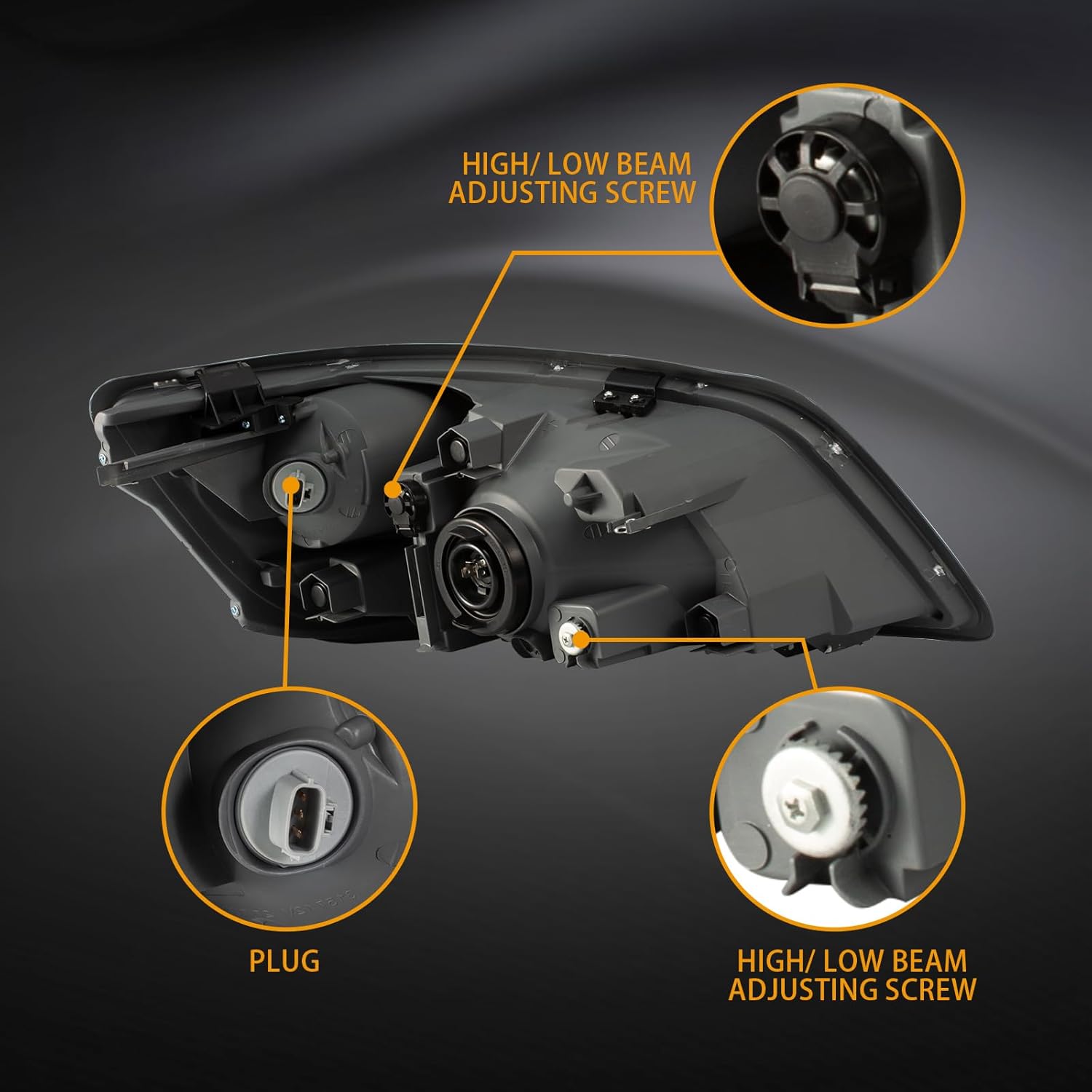 Headlight Assembly Fits for Hino Conventional 2006-2019 Heavy Duty Truck Headlamp Included All Bulbs Left Driver Side 81150E0530