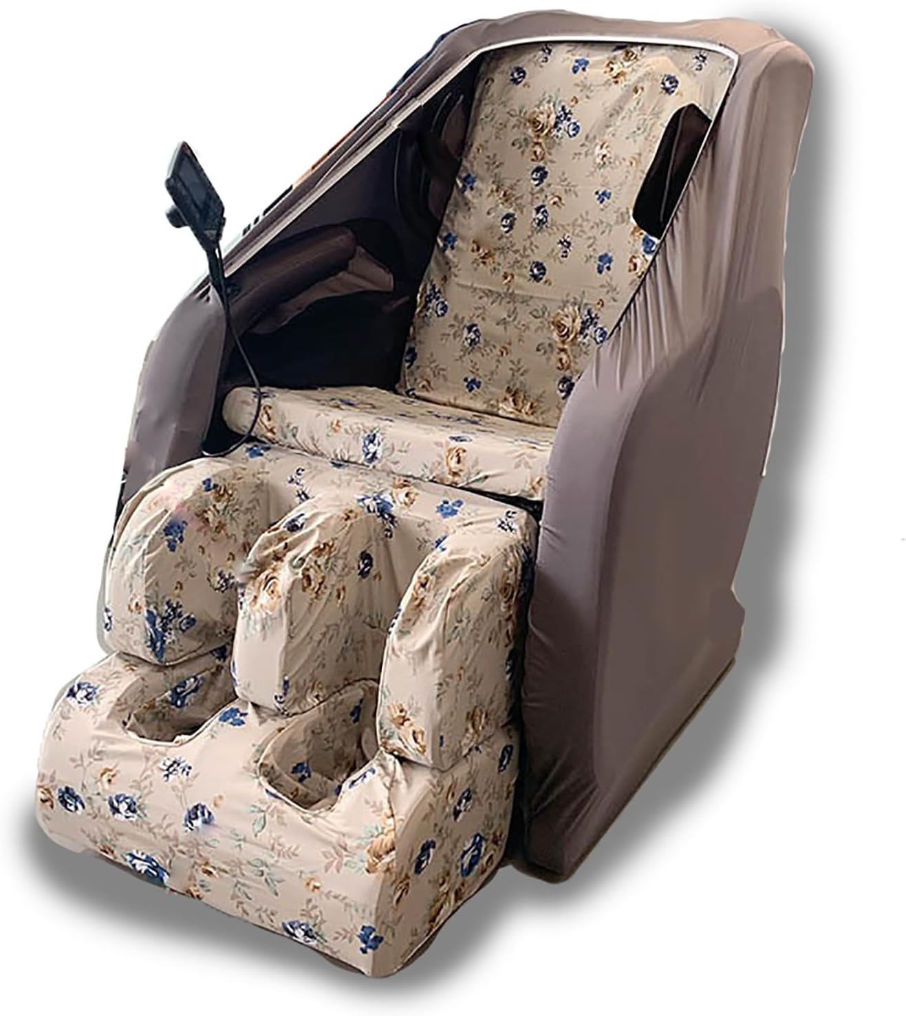 Full Body Shiatsu Massage Chair Cover, Zero Gravity Massage Chair Recliner Cover, Washable Sweat-Resistant Stretch Fabric Sofa Covers, Body+Foot+External Cover,C,Patch Style