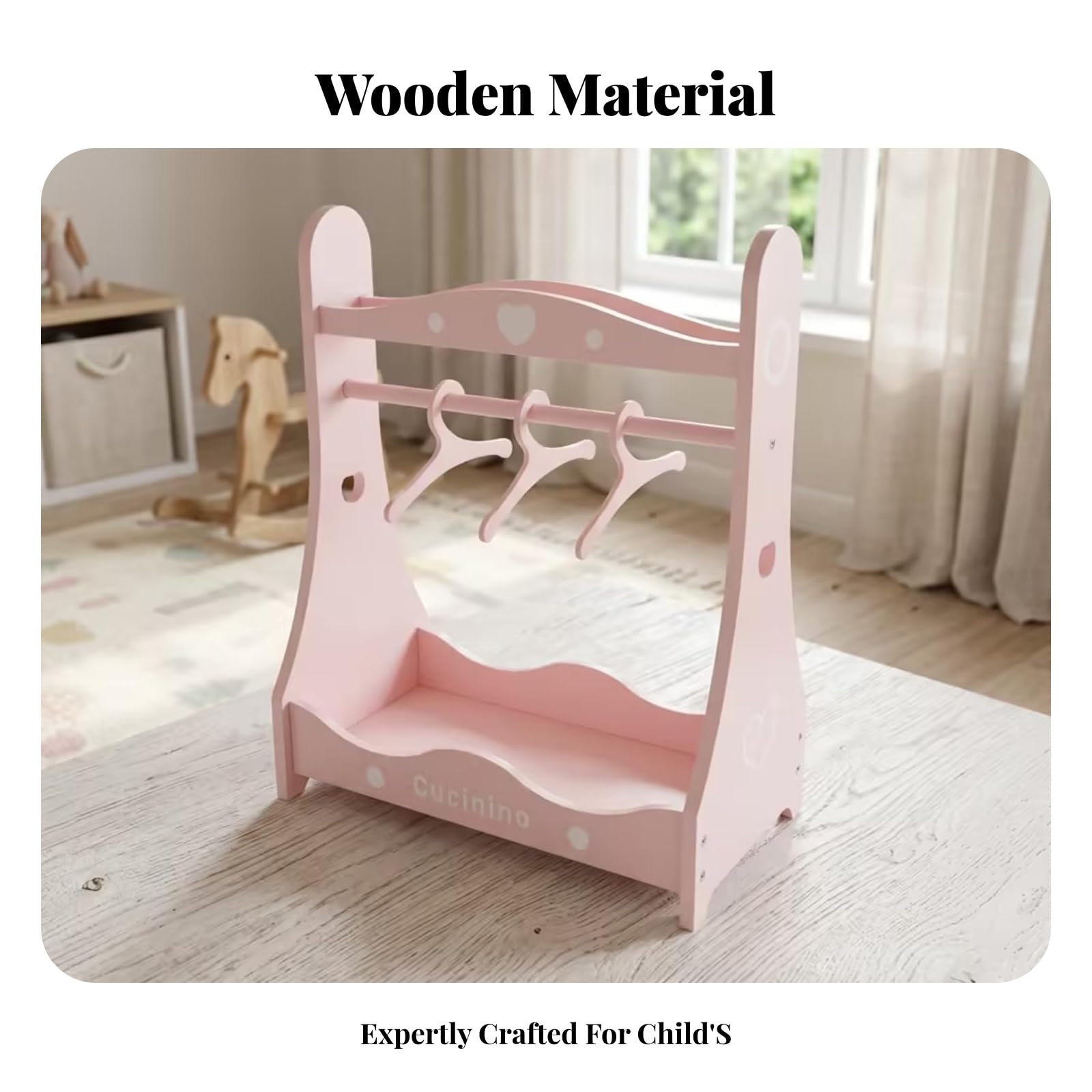 Perchero Muñecas Borde Ondulado Perchero Rosa Muebles Casa Muñecas Miniatura para Niños