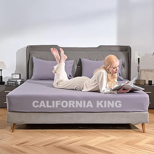 Grounding Sheets - Sábana de cama tamaño California King, con fibra plateada pura, sábanas de bolsillo profundo conectadas a la tierra para un mejor