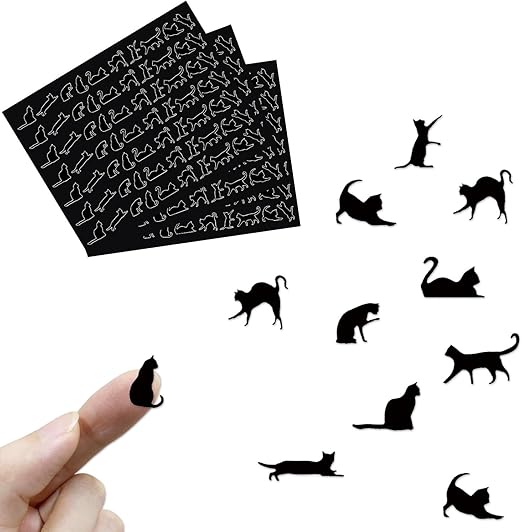 Yasmart Life Halloween Decorations 210PCS Tiny Black Cat Stickers for