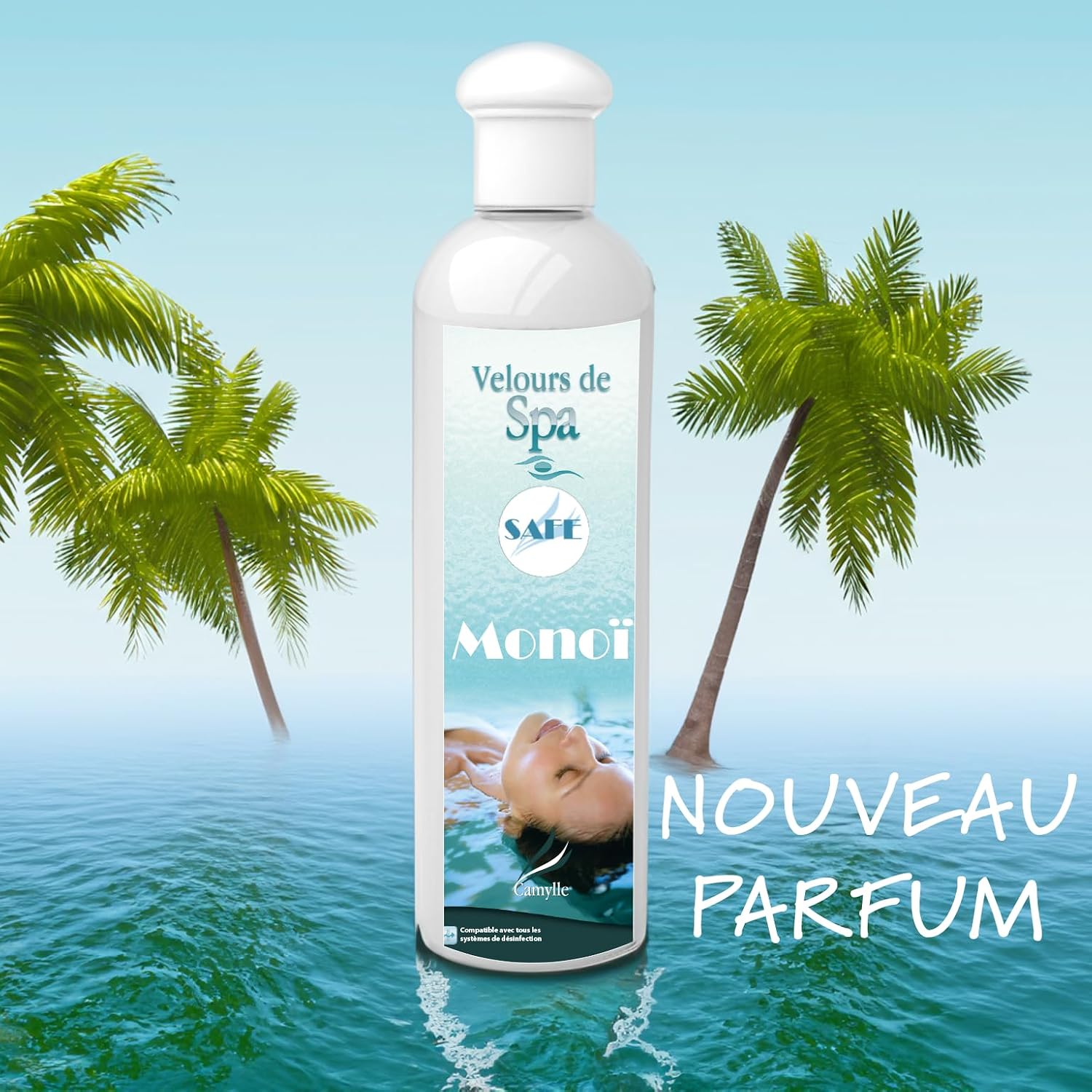 Camylle - Hot Tub Fragrance Safe MONOÏ - Spa Water Fragrance - A Solar and Floral Fragrance - 500ml