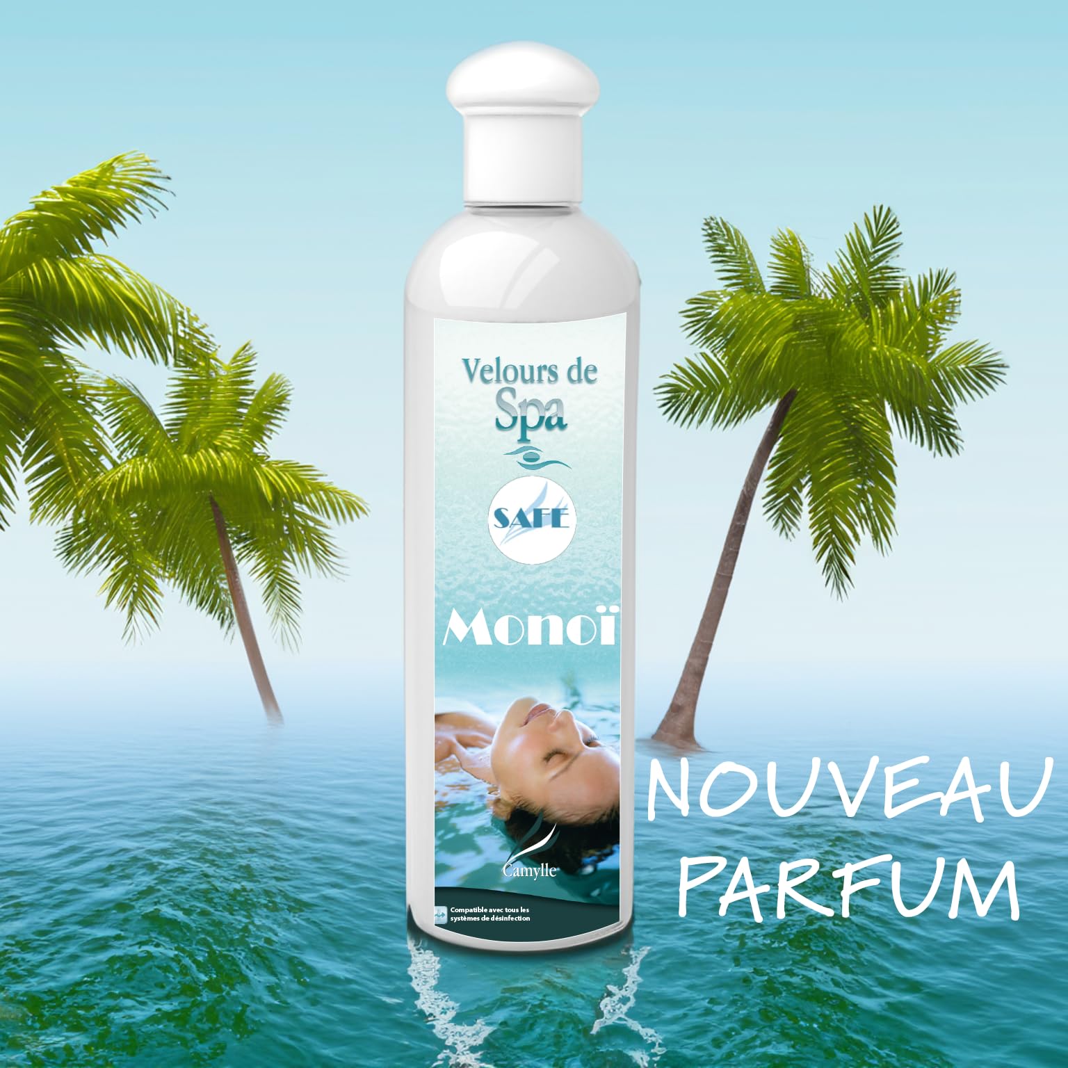 Camylle - Hot Tub Fragrance safe MONOÏ - Spa water Fragrance - A solar and floral fragrance - 250ml