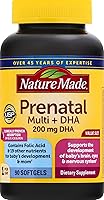 Vista 10 de Nature Made Prenatal con ácido fólico + DHA, suplemento vitamínico y mineral prenatal para apoyo nutricional diario, 110 cápsulas, suministro