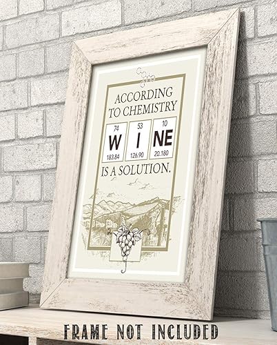Miniatura 7 de According To Chemistry Wine Is A Solution 11x14 Unframed Poster - Funny Wine And Chemistry Wall Art For Kitchen, Bar, & Dining Room - Scientific