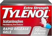 Vista 10 de Tylenol Geles de liberación rápida de acetaminofeno extra fuerte, analgésico extra fuerte y reductor de fiebre, cápsulas de gel con agujeros