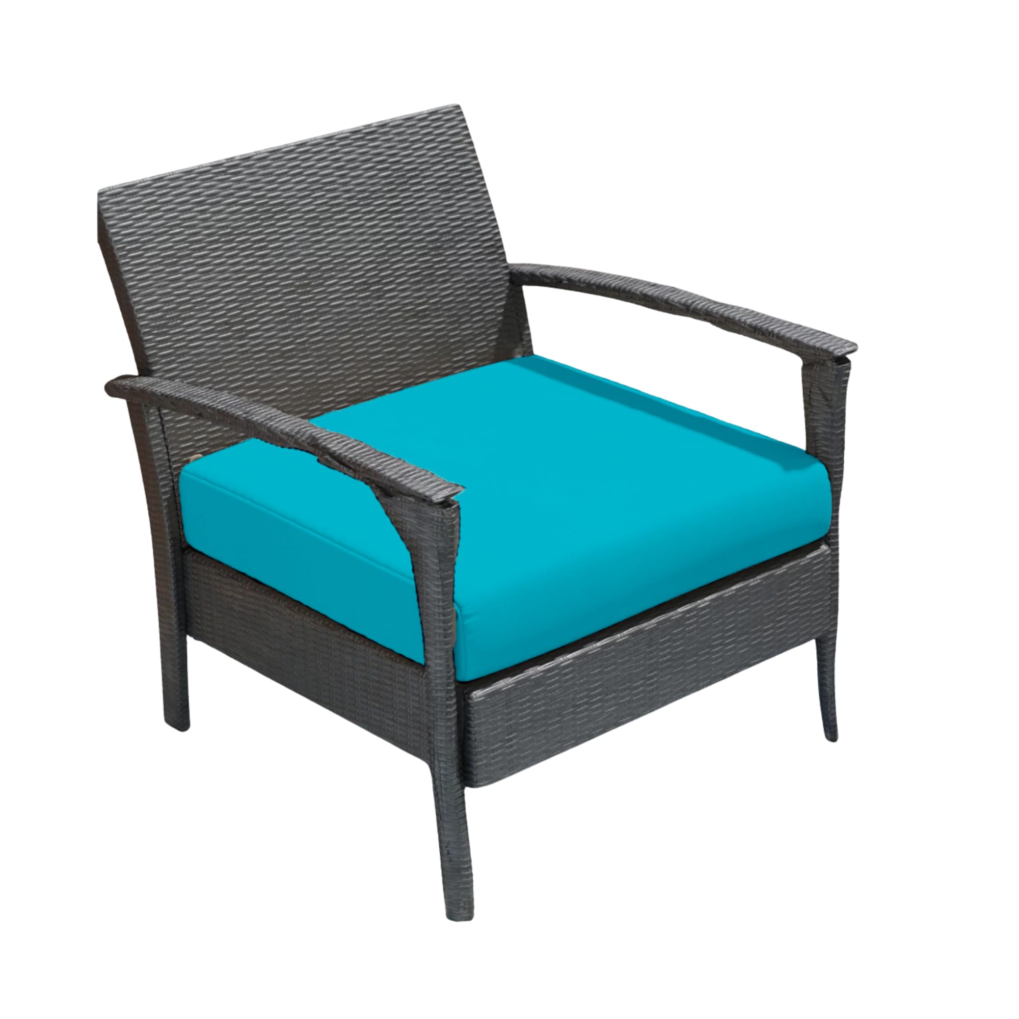 Royale Linens® Waterproof Seat Pads for Chair, Garden, Patio, Office, Dining Room - Indoor & Outdoor Cushion Pads (Teal, 24"X24"X2")