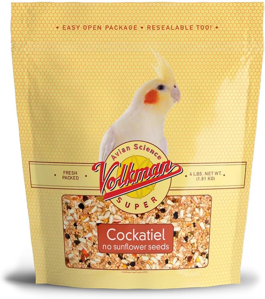 Volkman Avian Science Super Cockatiel No Sunflower Bird Food 4 lb
