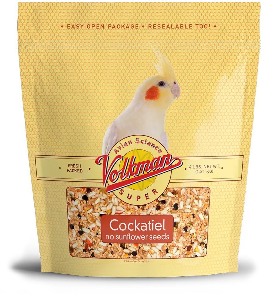 Volkman Avian Science Super Cockatiel No Sunflower Bird Food 4 lb