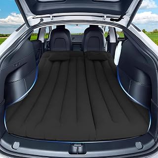 Car Air Mattress, Inflatable Bed Compatible with Tesla Model Y, Thickened Comfortable Durable, Foldable Mattress for Trunk/Rear Seat, Air Bed for Sleep Camping Travel (Black)