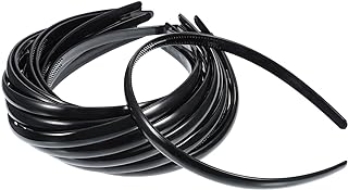 Shappy 40 Pcs Black Plastic Headbands Thin Skinny Headbands for Women Black Plain DIY Craft Hair Accessories Plastic Teeth Comb Hair Accessories - Buy now