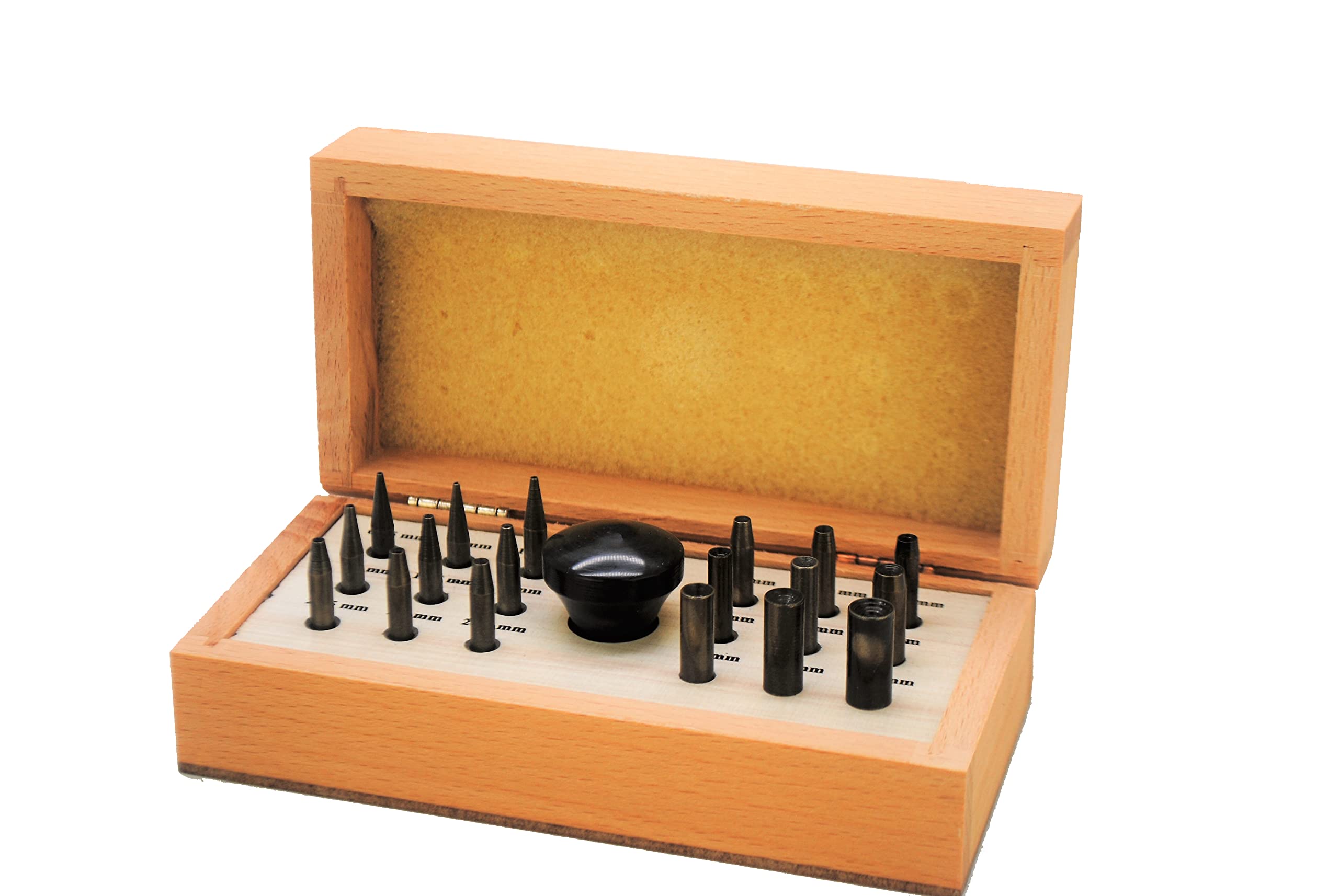 Proops Black 18 Round Bezel Stone Setting Punches In Box With Mushroom Handle Collet (J1452). Free Uk Postage
