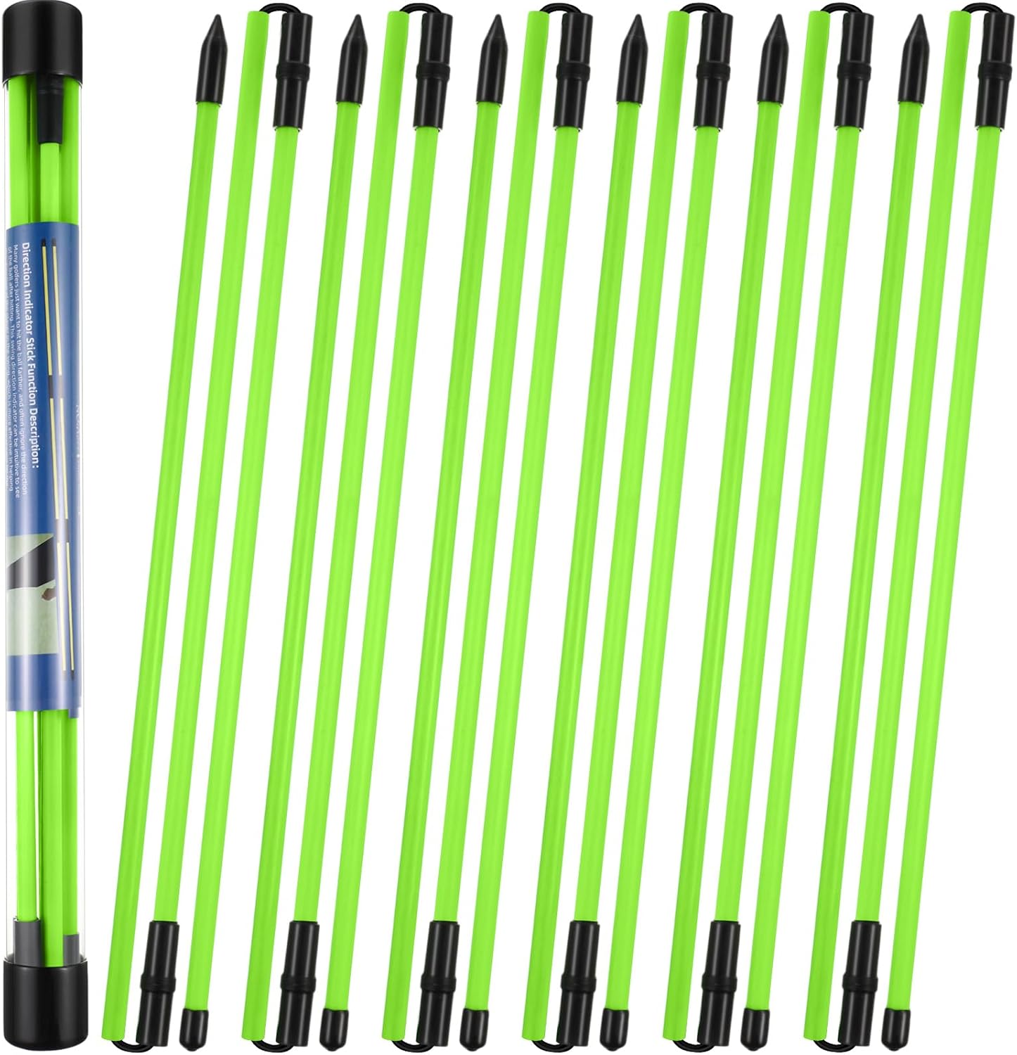 Soulchen 6 Pack Golf Alignment Sticks 48 Inches Collapsible Alignment Rods Golf Practice Rods Training Aid for Aiming Putting Golf Training Sticks with Clear Tube Case for Easy Carrying