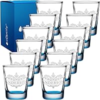 Vista 58 de Vasos de chupito personalizados elaborados con nombre de círculo de 2 onzas, parte inferior negra con texto personalizado para regalos, bodas
