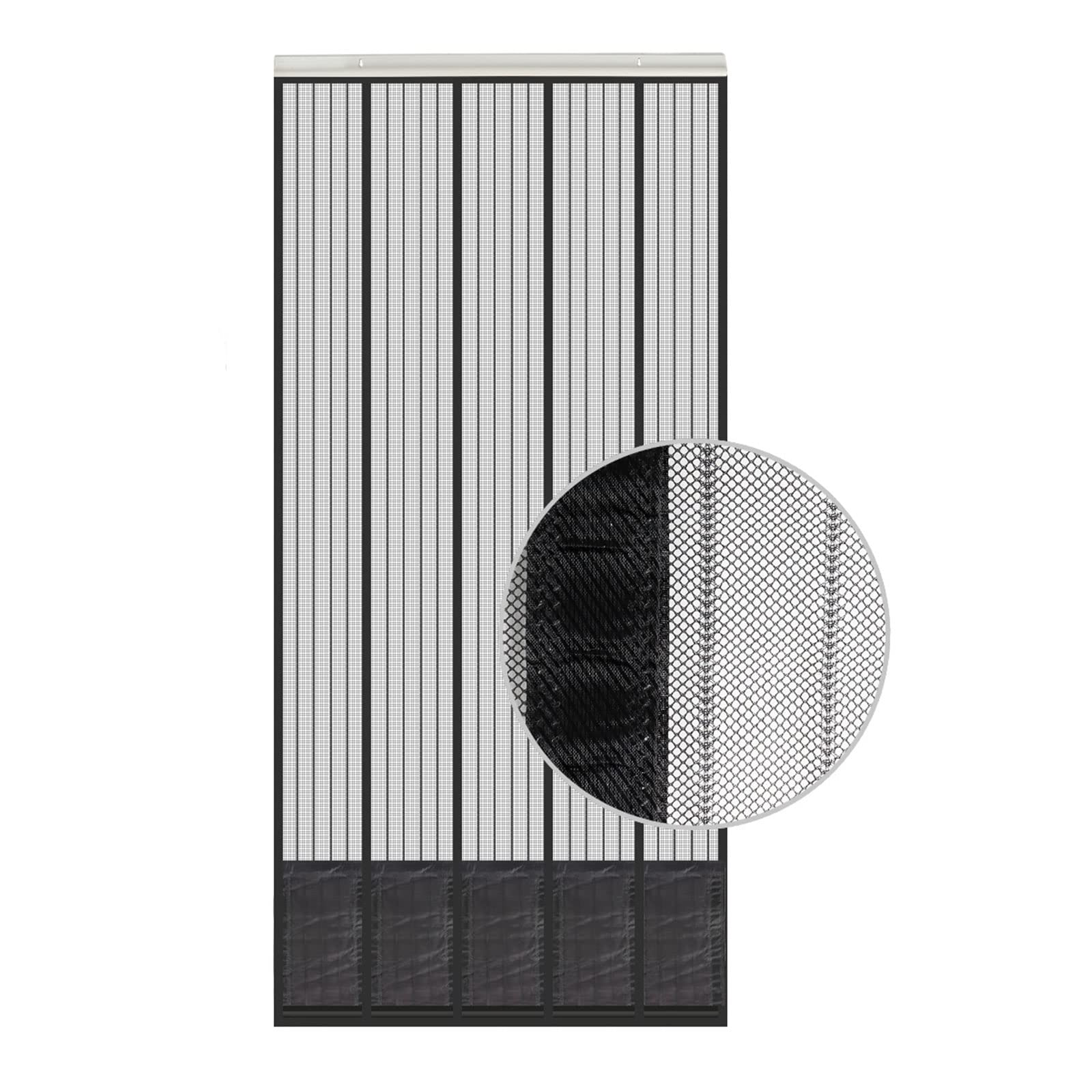 Mosquitera para Puerta con listón de Refuerzo (185 x 65 cm, Anchura y Longitud Ajustables)