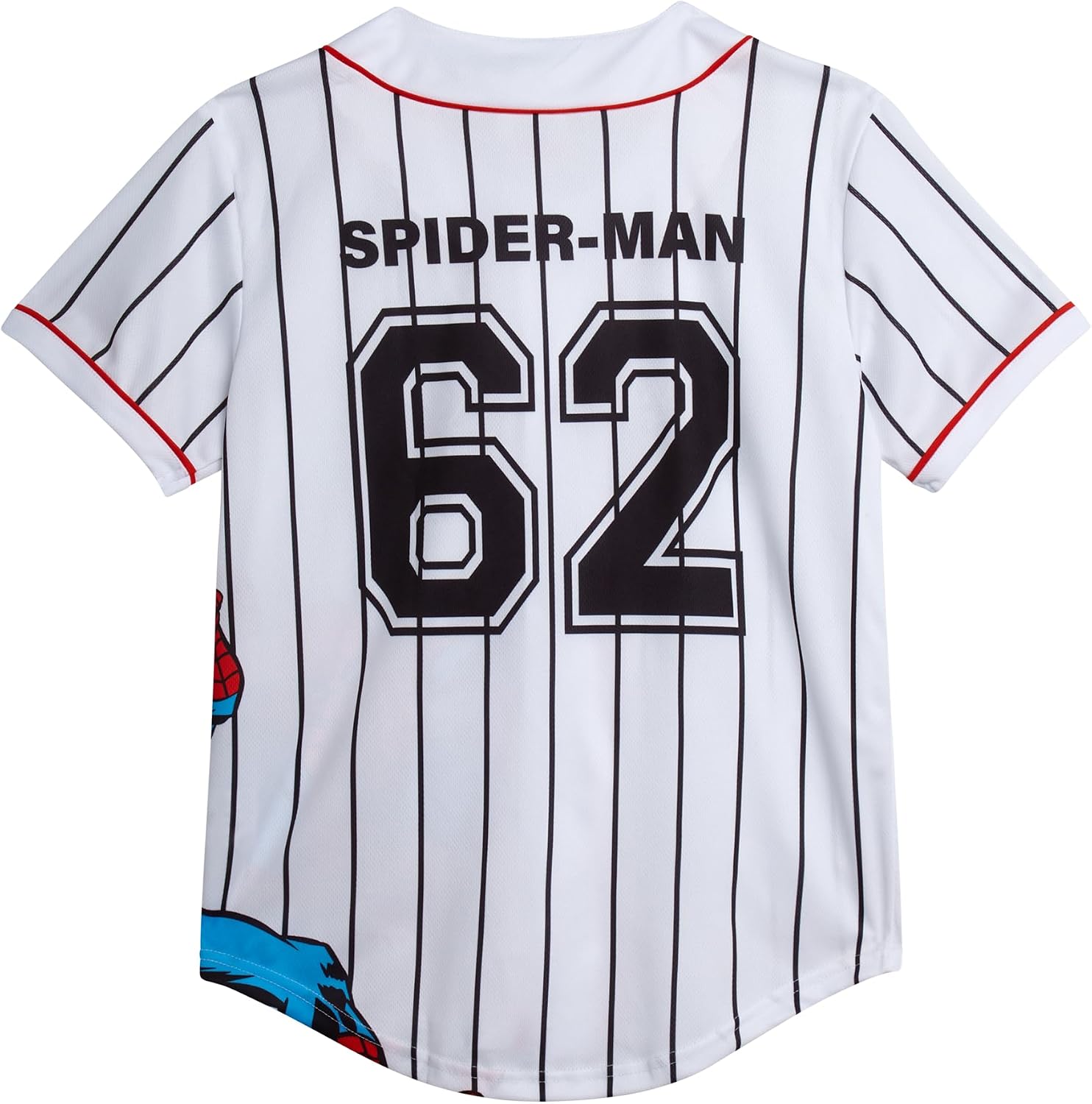 Marvel Spider-Man Boys Baseball Jersey - Novelty Fashion Vintage Sports Spidey Graphic Shirt Jersey Top for Boys (Size: 4-20)