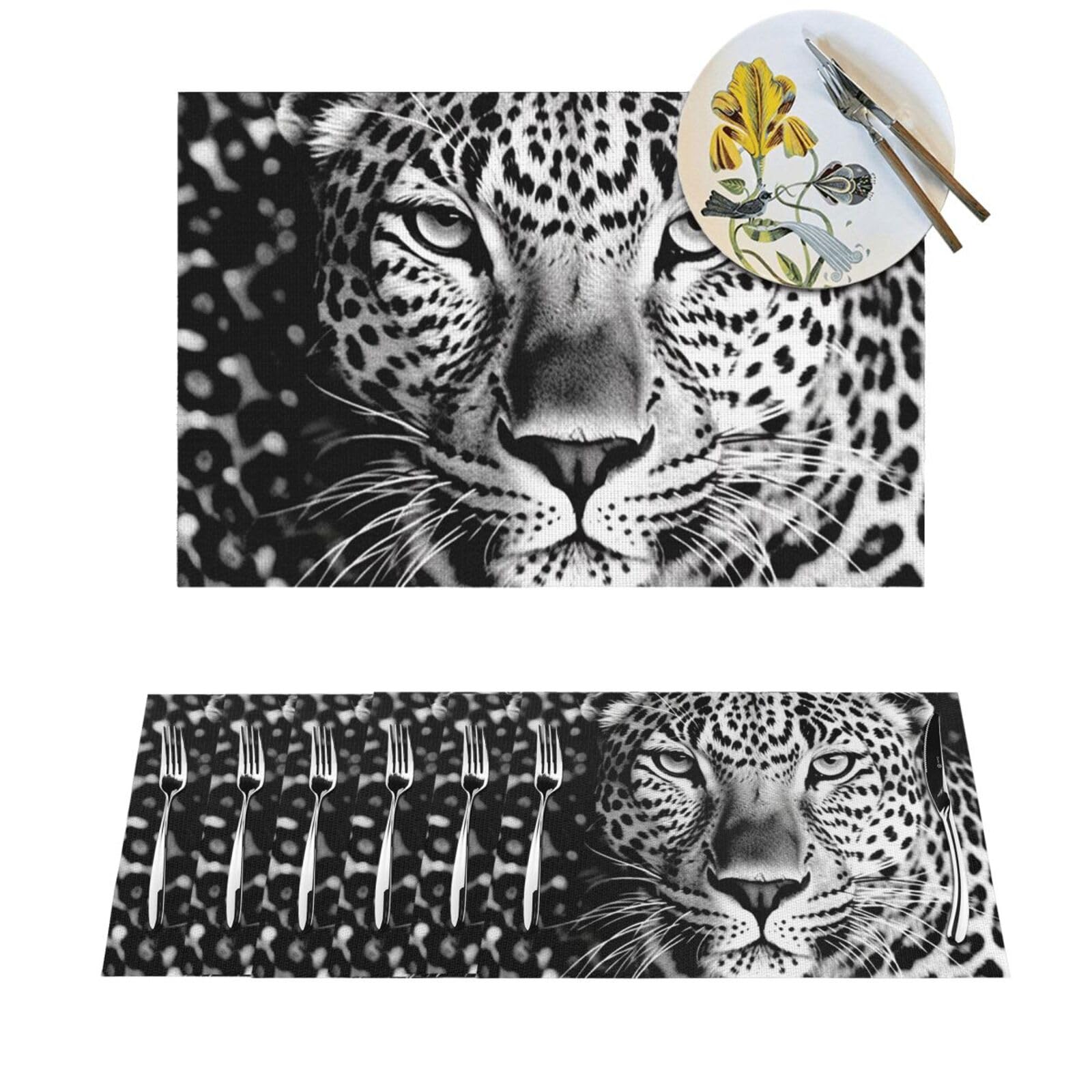 Set de table en PVC durable lot de 4 napperons tissés au design sobre