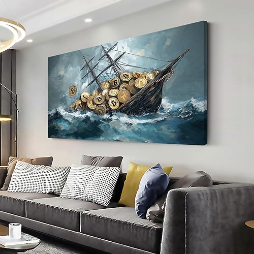 Miniatura 32 de ZOMNAI Pintura al óleo de bosque nebuloso y misterioso de otoño para sala de estar y oficina, obra de arte vintage y retro en lienzo, estilo Arte de